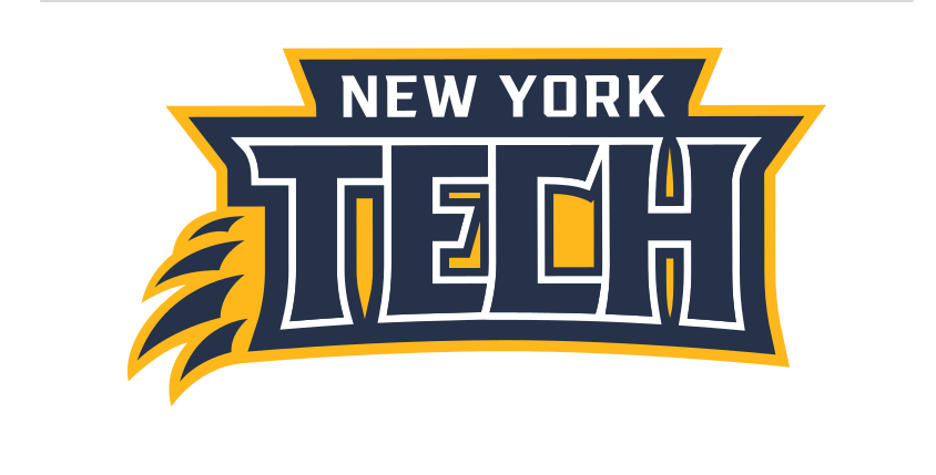 NEW YORK TECH wordmark with claw, blue and gold variant, cell 10