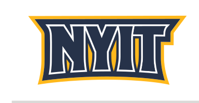 NYIT wordmark, blue and gold variant, cell 12