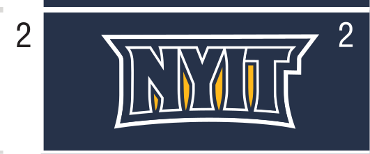 NYIT wordmark, white on navy variant, cell 20