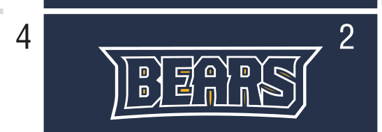 BEARS wordmark, white on navy variant, cell 22