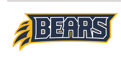 BEARS wordmark with claw, blue and gold variant, cell 18