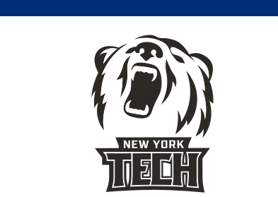 bear head and NEW YORK TECH combination mark, black and white variant, cell 29