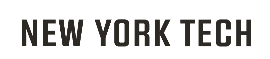 New York Tech wordmark, black text variant, cell 61