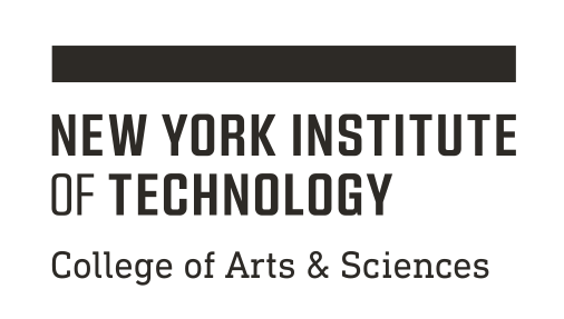 NYIT logo, College of Arts & Sciences, black on white variant, cell 77