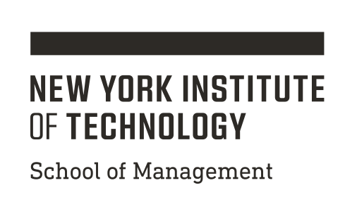 NYIT logo, School of Management, black on white variant, cell 97