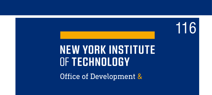 NYIT wordmark with department, color on navy variant, cell 116