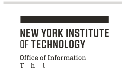 NYIT wordmark with department, black on white variant, cell 121