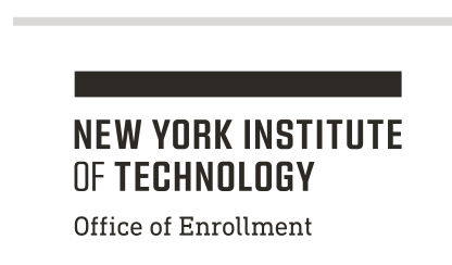 NYIT wordmark with department, black on white variant, cell 129
