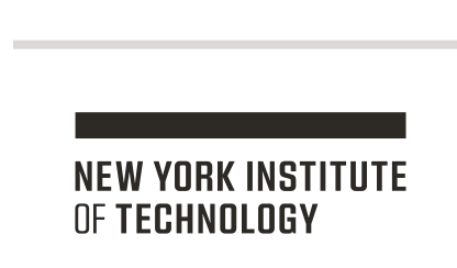 NYIT wordmark with department, black on white variant, cell 145
