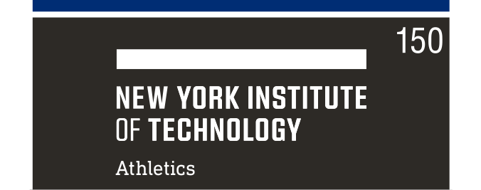 NYIT wordmark with department, white on black variant, cell 150