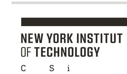 NYIT wordmark with department, black on white variant, cell 153