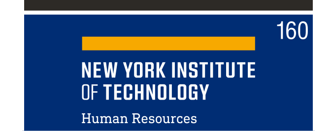 NYIT wordmark with department, color on navy variant, cell 160