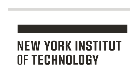 NYIT wordmark with department, black on white variant, cell 165
