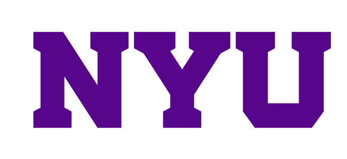 NYU wordmark, chisel ultraviolet variant, cell 40