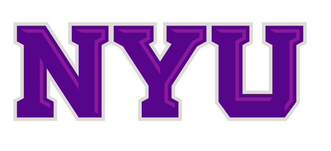 NYU wordmark, chisel ultraviolet variant, cell 42