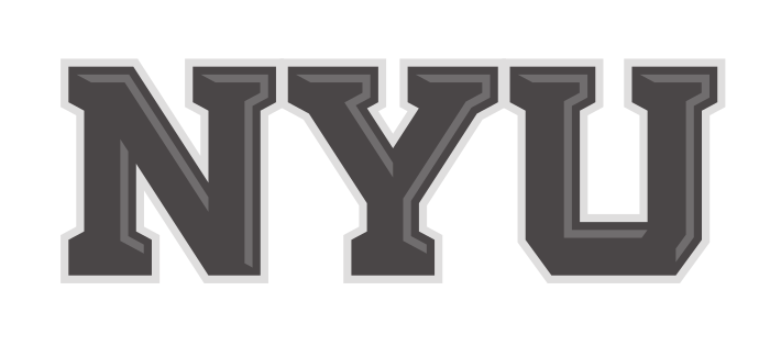 NYU wordmark, chisel grey variant, cell 46