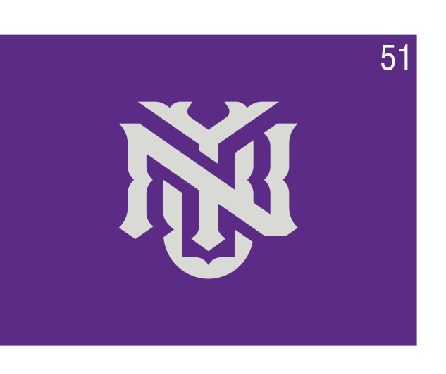 NYU Monogram, interlocking white variant, cell 51