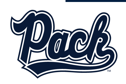 Pack wordmark, blue with silver outline variant, cell 7