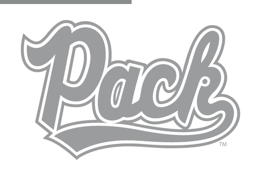 Pack wordmark, silver with white outline variant, cell 8