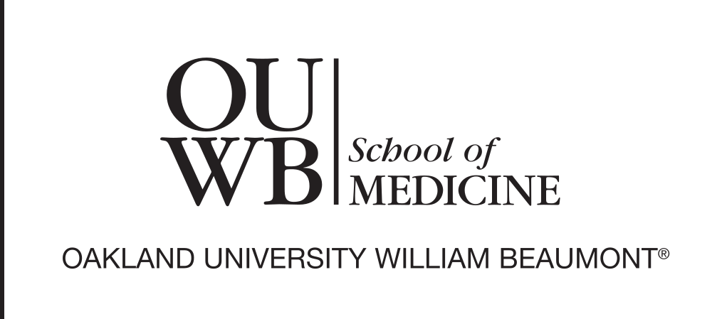 OUWB School of Medicine, black with tagline variant, cell 35