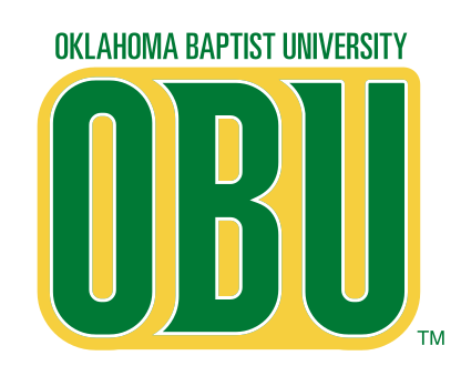 OKLAHOMA BAPTIST UNIVERSITY OBU lockup, green/gold variant, cell 18