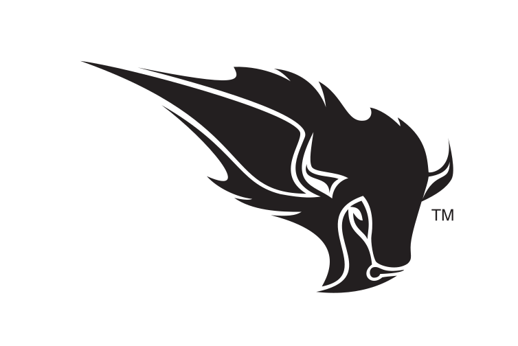 Charging Bison, black on white variant