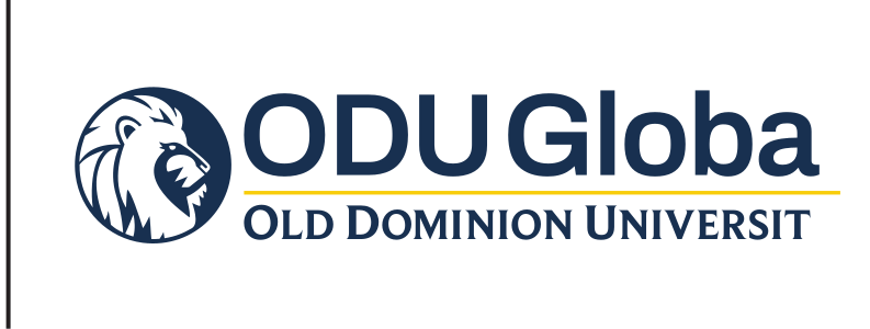 ODU Global logo, horizontal blue variant, cell 11