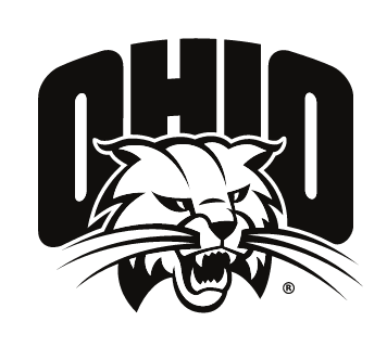 Ohio Bobcats logo, black and white variant, cell 3