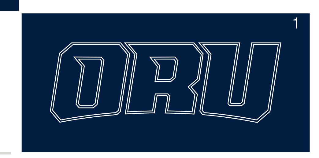ORU wordmark, navy with white outline on navy variant, cell 19