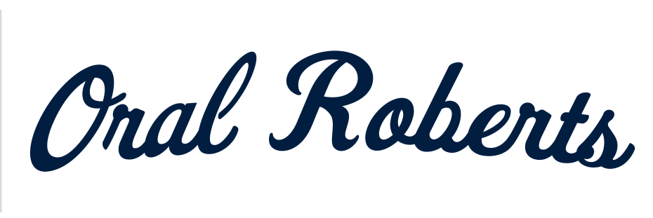 Oral Roberts script, navy variant, cell 28