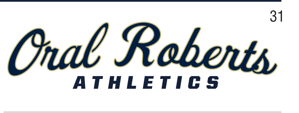 Oral Roberts Athletics lockup, navy variant, cell 31