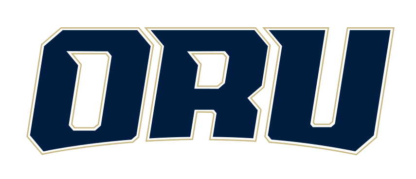 ORU wordmark, navy with white outline variant, cell 12