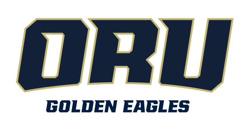 ORU Golden Eagles lockup, navy with gold outline variant, cell 20
