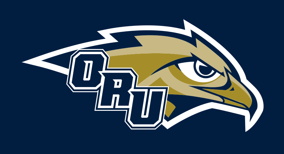 mascot head with ORU lettermark, full color on navy variant, cell 38