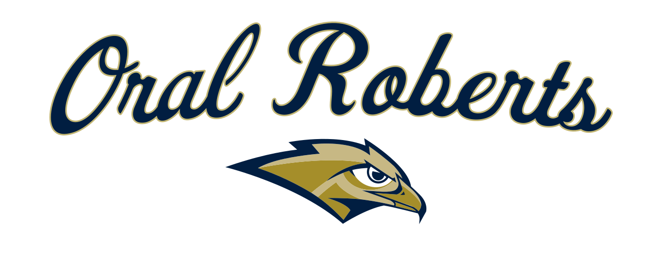 Oral Roberts script with mascot head, full color variant, cell 41