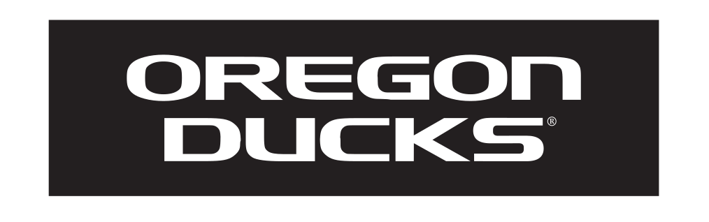 OREGON DUCKS wordmark, white knockout variant