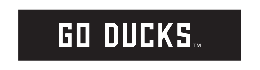 GO DUCKS wordmark, white knockout variant
