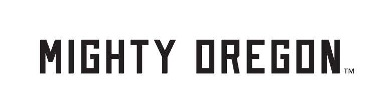 MIGHTY OREGON wordmark, black variant