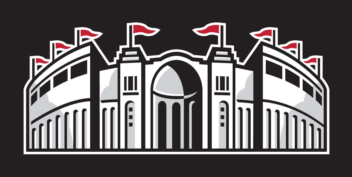 Ohio Stadium mark, full color on dark background variant, cell 12