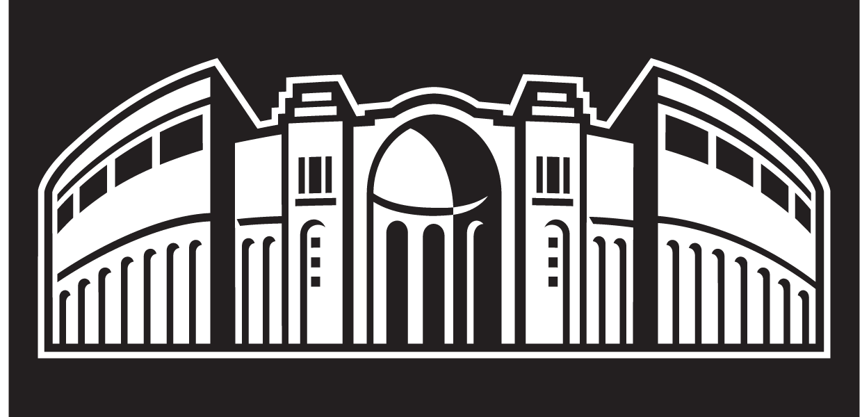 Ohio Stadium mark, one color white on dark background variant, cell 14