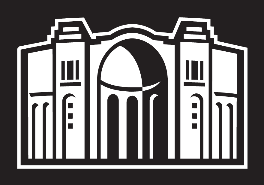 Ohio Stadium mark, one color white cropped on dark background variant, cell 16