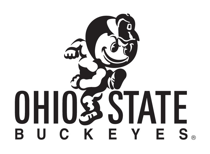 Brutus Buckeye logo, black and white variant