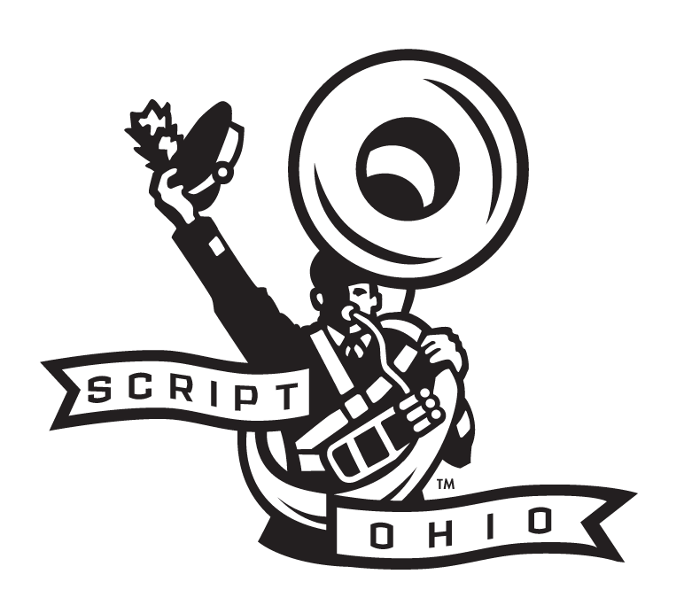 Script Ohio with Sousaphone Player, black and white, alternate layout variant, cell 38