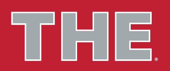 THE wordmark, grey with white outline variant, cell 43