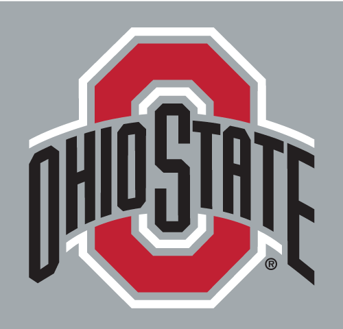 Ohio State logo, color on gray background variant