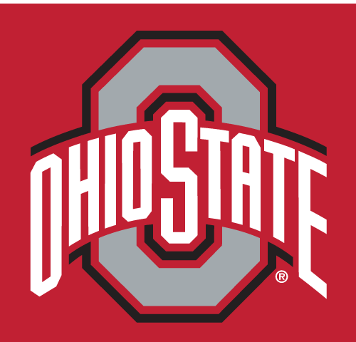 Ohio State logo, color on red background variant