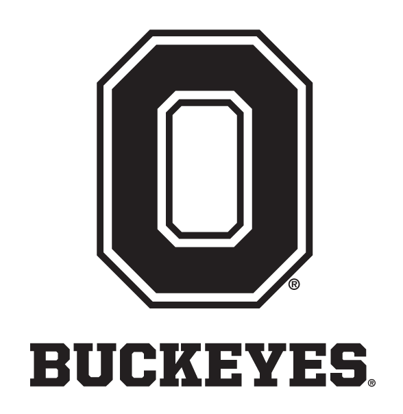 Block O Buckeyes, black and white on white variant