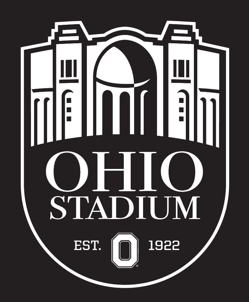 Ohio Stadium logo, one color white on black background variant