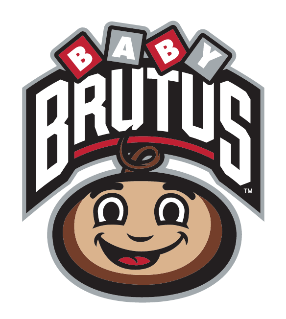 Baby Brutus, head and wordmark, color variant