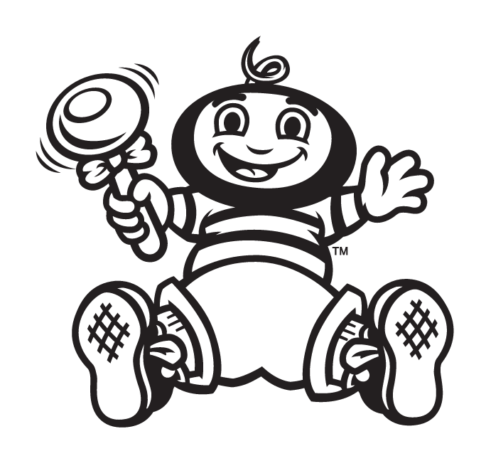 Baby Brutus, full body sitting, black and white variant